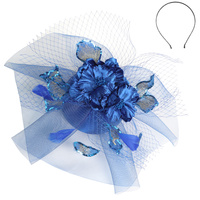 FLORAL FEATHER VEIL SEQUIN FASCINATOR