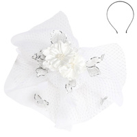 FLORAL FEATHER VEIL SEQUIN FASCINATOR