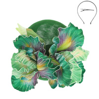 FLORAL DISC FASCINATOR WITH CLIP AND HEADBAND