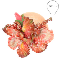 FLORAL DISC FASCINATOR WITH CLIP AND HEADBAND