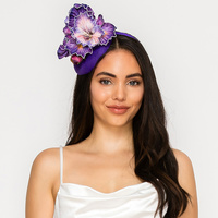 FLORAL DISC FASCINATOR WITH CLIP AND HEADBAND