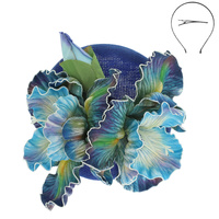 FLORAL DISC FASCINATOR WITH CLIP AND HEADBAND