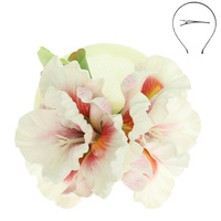 FLORAL DISC FASCINATOR WITH CLIP AND HEADBAND