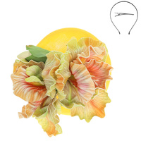 FLORAL DISC FASCINATOR WITH CLIP AND HEADBAND