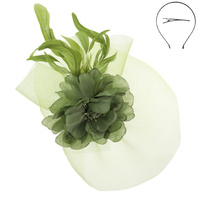 FORAL FEATHERED SINAMAY FASCINATOR