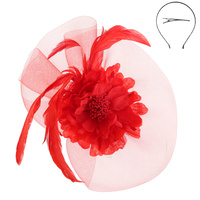 FORAL FEATHERED SINAMAY FASCINATOR