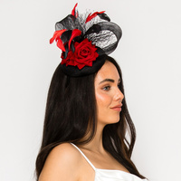 FORAL FEATHERED SINAMAY DISC FASCINATOR