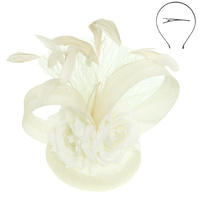 FORAL FEATHERED SINAMAY DISC FASCINATOR