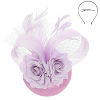 FORAL FEATHERED SINAMAY DISC FASCINATOR