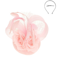 FORAL FEATHERED SINAMAY DISC FASCINATOR