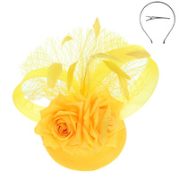 FORAL FEATHERED SINAMAY DISC FASCINATOR