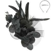 FLORAL DISC FASCINATOR WITH CLIP AND HEADBAND