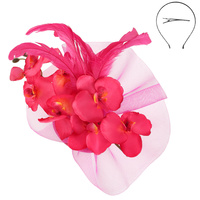 FLORAL DISC FASCINATOR WITH CLIP AND HEADBAND