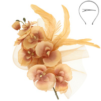 FLORAL DISC FASCINATOR WITH CLIP AND HEADBAND