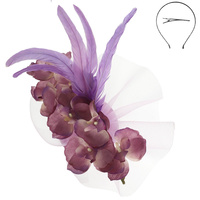 FLORAL DISC FASCINATOR WITH CLIP AND HEADBAND