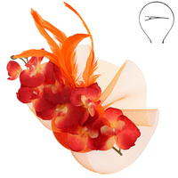 FLORAL DISC FASCINATOR WITH CLIP AND HEADBAND