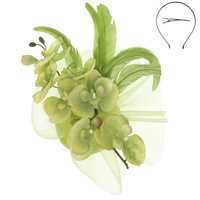 FLORAL DISC FASCINATOR WITH CLIP AND HEADBAND