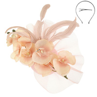 FLORAL DISC FASCINATOR WITH CLIP AND HEADBAND