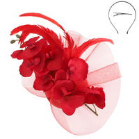 FLORAL DISC FASCINATOR WITH CLIP AND HEADBAND