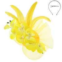 FLORAL DISC FASCINATOR WITH CLIP AND HEADBAND