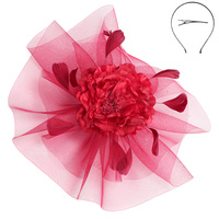 FLORAL FEATHER FASCINATOR HAIR CLIP SET