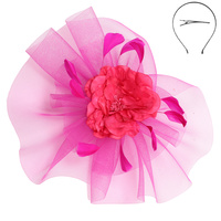 FLORAL FEATHER FASCINATOR HAIR CLIP SET