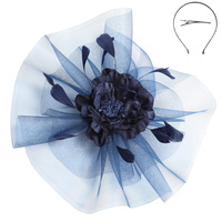 FLORAL FEATHER FASCINATOR HAIR CLIP SET