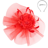 FLORAL FEATHER FASCINATOR HAIR CLIP SET