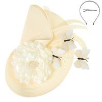 WIDE-BRIM PEONY FASCINATOR
