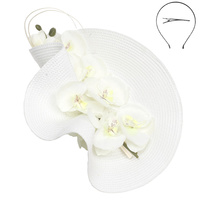 ORCHID BLOSSOM FASCINATOR WITH SCULPTED BRIM