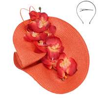 ORCHID BLOSSOM FASCINATOR WITH SCULPTED BRIM