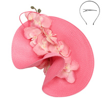 ORCHID BLOSSOM FASCINATOR WITH SCULPTED BRIM