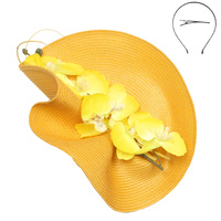 ORCHID BLOSSOM FASCINATOR WITH SCULPTED BRIM