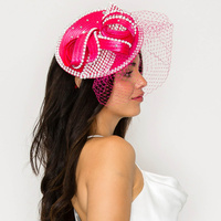 FASCINATOR WITH CRYSTAL RHINESTONE TRIM