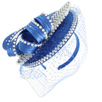 FASCINATOR WITH CRYSTAL RHINESTONE TRIM