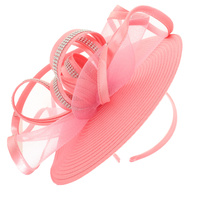 RHINESTONE EMBELLISHED SATIN MESH LOOP FASCINATOR