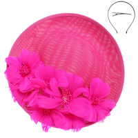 FLORAL FLAX SAUCER FASCINATOR