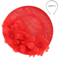 FLORAL FLAX SAUCER FASCINATOR