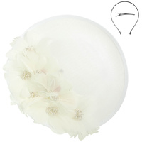 FLORAL FLAX SAUCER FASCINATOR