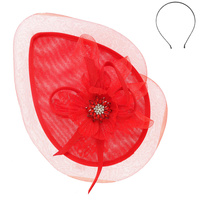 SINAMAY DISC FASCINATOR WITH FLORAL CENTER