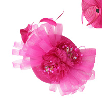 TULLE FLOWER DISC FASCINATOR