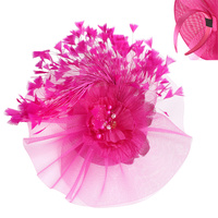 FLOWER FEATHER DISC FASCINATOR