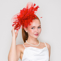 FLOWER FEATHER DISC FASCINATOR