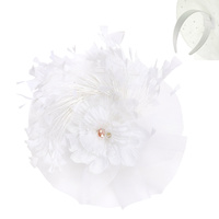 FLOWER FEATHER DISC FASCINATOR