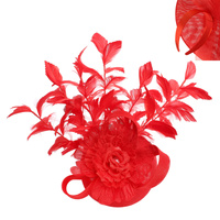 FLOWER FEATHER DISC FASCINATOR