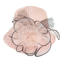 FLORAL ORGANZA DOWN BRIM CLOCHE BRAID HAT