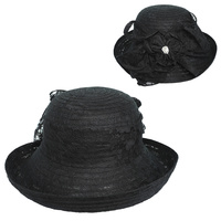 DRESSY UPBRIM LACE BOWLER HAT