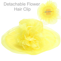ORGANZA HAT WITH DETACHABLE FLOWER FASCINATOR