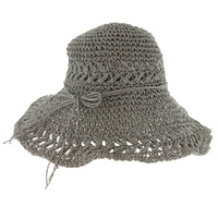 BRAIDED FLOPPY HAT W/TWIST BOWTIE