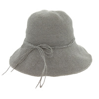 BRAIDED STRAW BUCKET HAT W/BOW